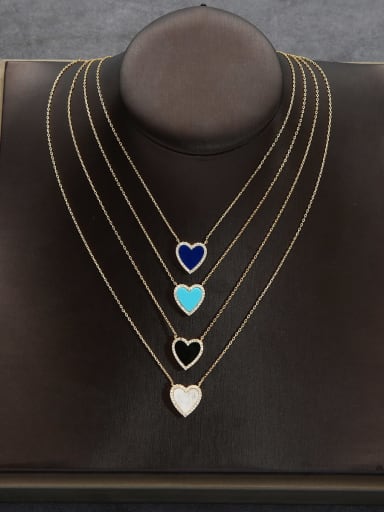 Brass Shell Heart Minimalist Necklace With multiple colors