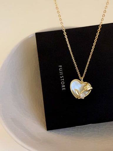 Alloy Shell Heart Dainty Necklace