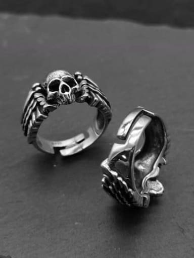 925 Sterling Silver Skull Ring With adjustable