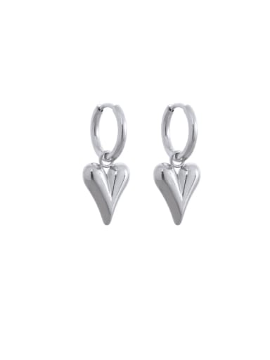 JYG216 Earrings Steel Pointed Peach Titanium Steel Heart Hip Hop Huggie Earring
