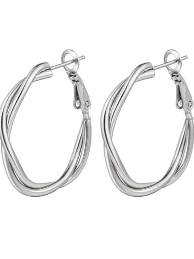 Wrap Geometry Steel Stainless steel Geometric Minimalist Hoop Earring