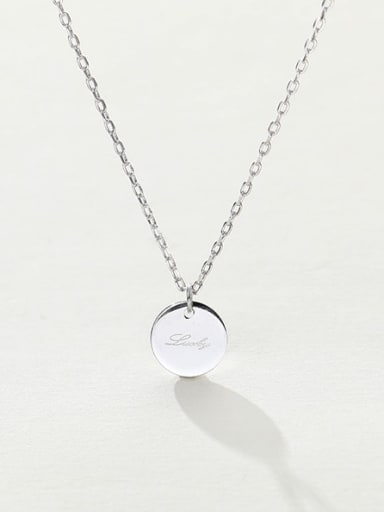 custom 925 sterling silver round minimalist initials necklace