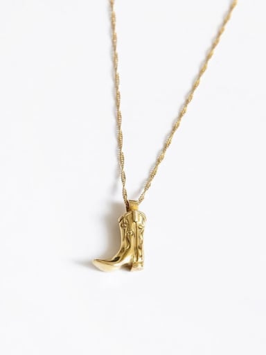 Brass Dainty COWBOY BOOT Necklace