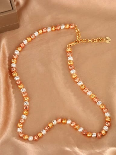 Necklace , 40cm and 5cm Brass 6mm Beaded Bracelet