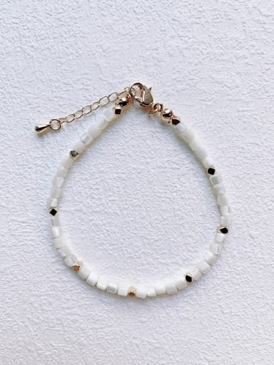Natural  Geometric Shell Handmade Beaded Bracelet(B-PE-017)