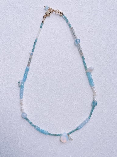 N-MIX-0001 Natural  Gemstone Crystal Chain Handmade Beaded Necklace