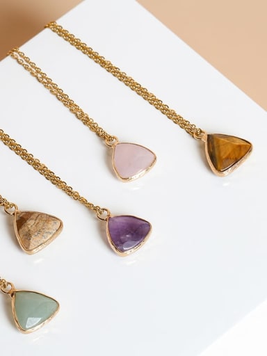 Natural Stone Triangle Artisan Necklace