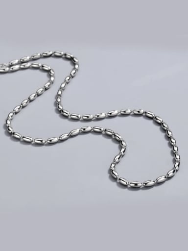 925 Sterling Silver Beaded Chain Necklace 11.8g