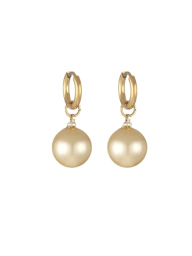 EA2088 10mm Gold Stainless steel Imitation Pearl Geometric Minimalist Huggie Earring