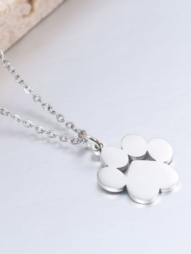 Steel color Stainless steel Dog Necklace
