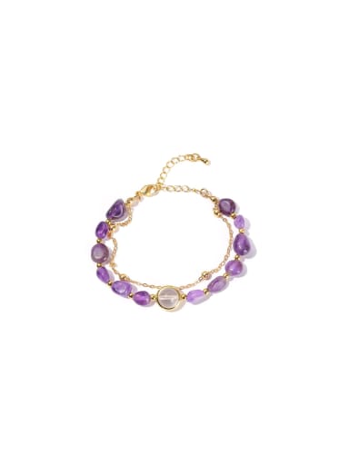 custom Alloy Crystal Purple Geometric Classic Beaded Bracelet