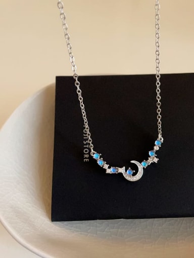 Alloy Cubic Zirconia Blue Star Dainty Necklace