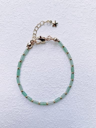 Natural  Gemstone Crystal Beads Chain+Handmade Beaded Bracelet