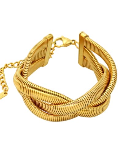 Gold Braclete Stainless steel Trend Multi Strand Necklace