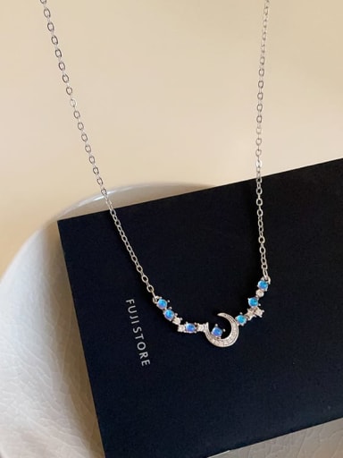 Alloy Cubic Zirconia Blue Star Dainty Necklace
