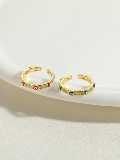 custom Brass Evil Eye Ring with 14K gold color
