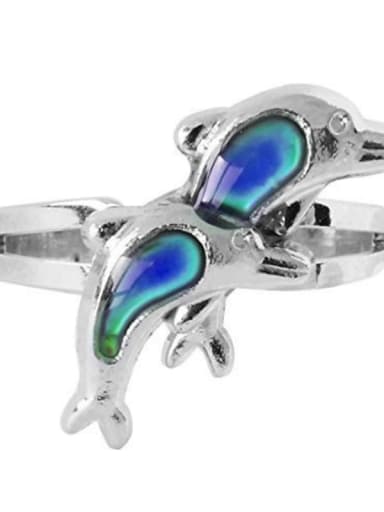 Twin dolphins Alloy Icon Cute Band Ring