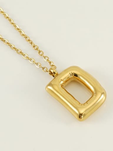 Letter D [Gold] Titanium Steel Letter Necklace With 26 letters