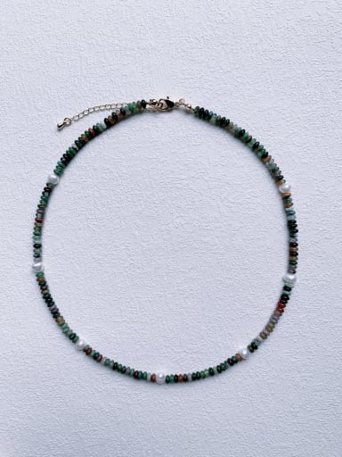 N-STPE-0007  Natural Gemstone Crystal Beads Chain Handmade Beaded Necklace