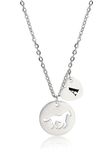 Steel color A Stainless steel Animal Minimalist Necklace