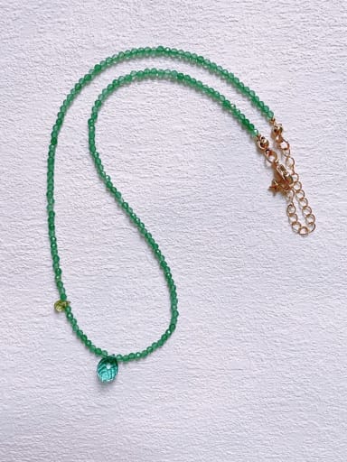 N-ST-0012 Natural  Gemstone Crystal Chain Irregular Bohemia  Handmade Beaded Necklace