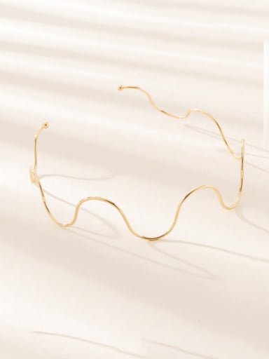 Brass Irregular Minimalist Weave Line Choker Necklace