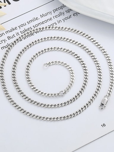 Width:3.7mm, Length: 54cm + 5cm 925 Sterling Silver Snake Chain For men