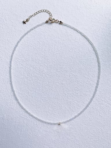 N-DIY-011 Gemstone Crystal  Chain Rainbow Pendant Minimalist handmade Beaded Necklace