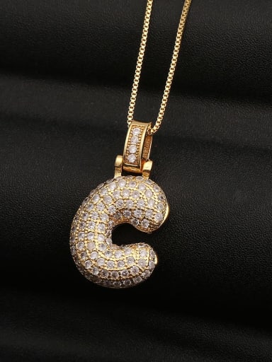 Brass Gold plating layer 26 letter Necklace