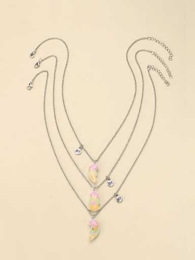 Alloy Enamel Heart Minimalist Necklace