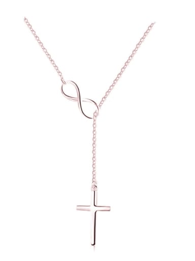 SKU:Dzg419, gold Color Stainless steel Lariat Cross Friend Necklace with waterproof