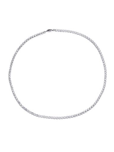 Titanium Steel Cubic Zirconia tennis Necklace