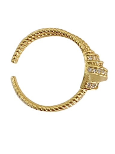 Brass Rhinestone Geometric Dainty Ring With free size