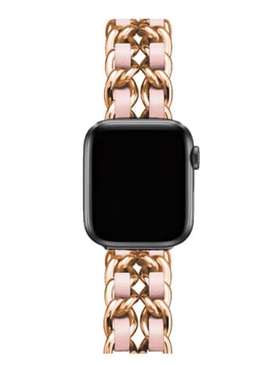 Rose Gold And Pink Alloy Metal Wristwatch Band For Apple Watch Series 2-5
