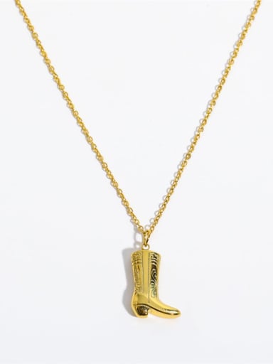 Stainless steel gold cowboy boots Necklace with waterproof