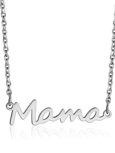 Necklace stainless steel natural color Titanium Steel Letter Mama Minimalist Necklace