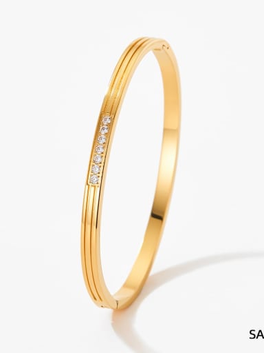 Stainless steel Band Bangle With Gold or Steel color