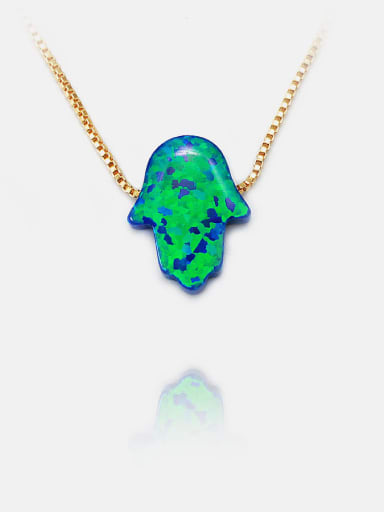 Brass Opal Irregular Minimalist Necklace