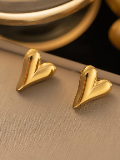 JYG3169 Earrings Gold Titanium Steel Heart Hip Hop Huggie Earring