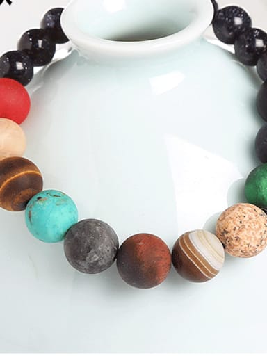 Frosted planetary Bracelet Natural Stone Multi Color Minimalist Handmade Beaded Bracelet