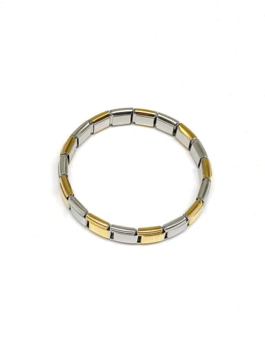 Intermediate golden color Titanium Steel Geometric Hip Hop Link Bracelet