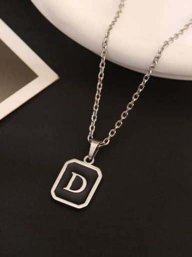 Stainless steel Geometric Initials Necklace