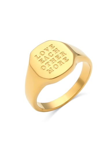Love Each Other More Stainless steel Classic Signet Ring