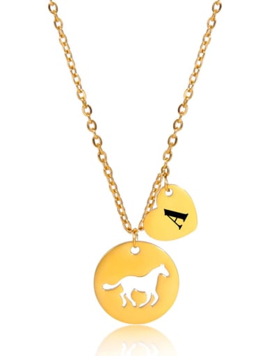 Golden A Stainless steel Animal Minimalist Necklace