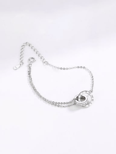 Bracelet Platinum 925 Sterling Silver Cubic Zirconia Minimalist Geometric Earring and Necklace Set