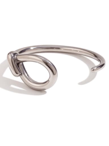steel color Stainless steel Water Drop Cuff Bangle