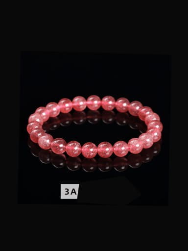 3A Natural Strawberry Crystal Bracelet Natural Stone Multi Color Geometric Minimalist Handmade Beaded Bracelet