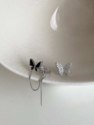 Alloy Cubic Zirconia Butterfly Dainty Stud Earring