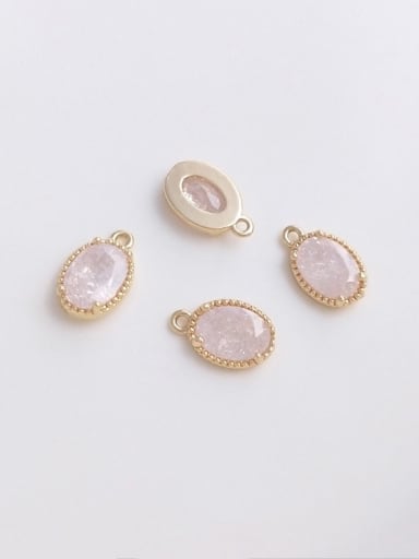 +Pink oval Pendant N-DIY-0027 Natural  Gemstone Crystal Bead Chain Multi Color Geometric Pendant Handmade Beaded Necklace