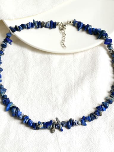 Y01 Lapis lazuli Zinc Alloy Beads Crystal Bohemia Choker Necklace For summer
